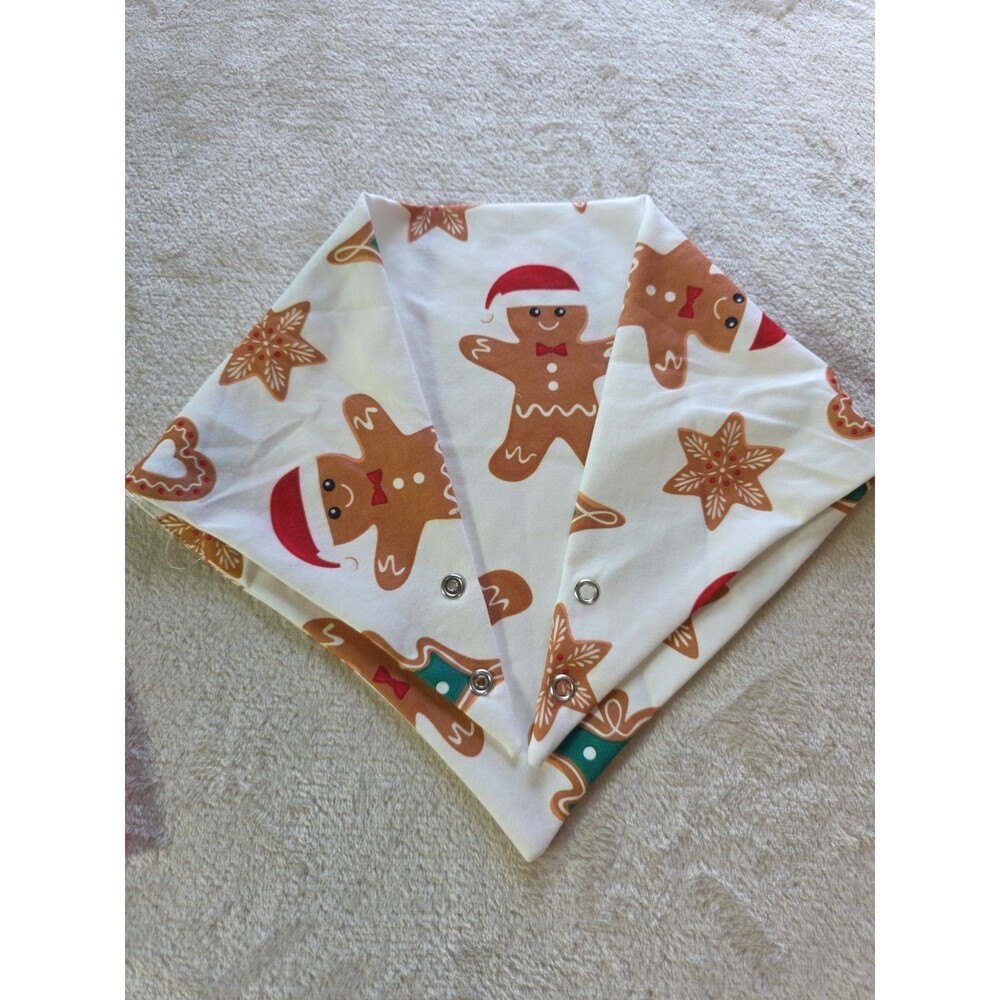 Patpat Gingerbread Dog 2 Snap Bandana Christmas Stocking Gift Grooming Holiday